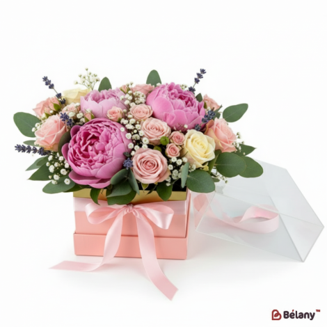 Коробка з кришкою з оргскла "Wonder" рожева