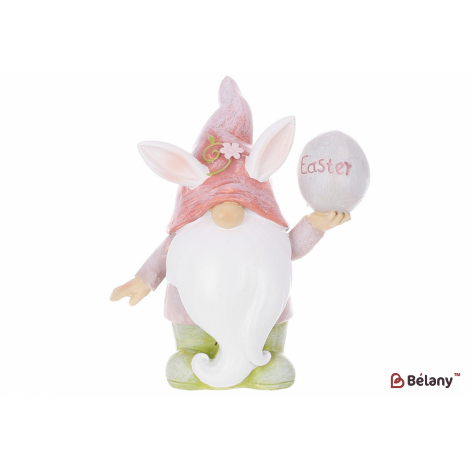 Пасхальная статуэтка (декор) 10,5 см " Easter gnome", розовый