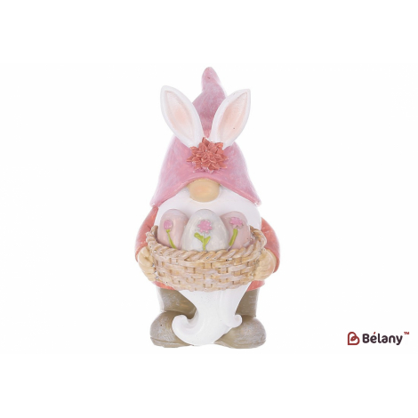 Пасхальная статуэтка (декор) 10 см " Easter gnome", розовый