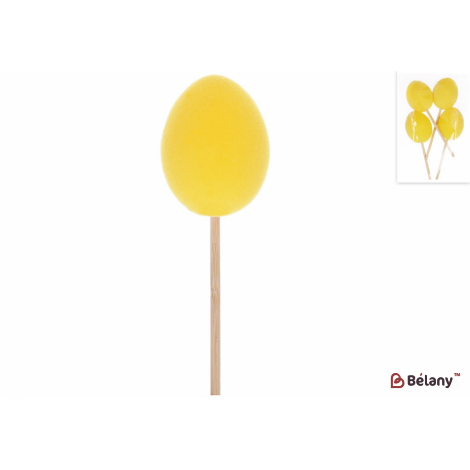 Набір на стику, 4 шт (декор) 15 см "Easter Egg", жовтий