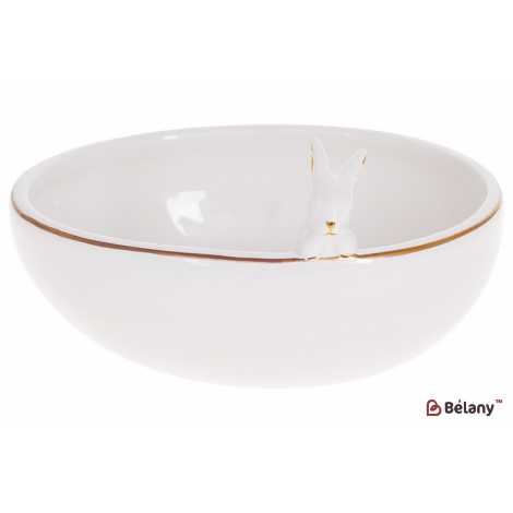 Керамическая пиала 15.5 см "August" , белый с золотым