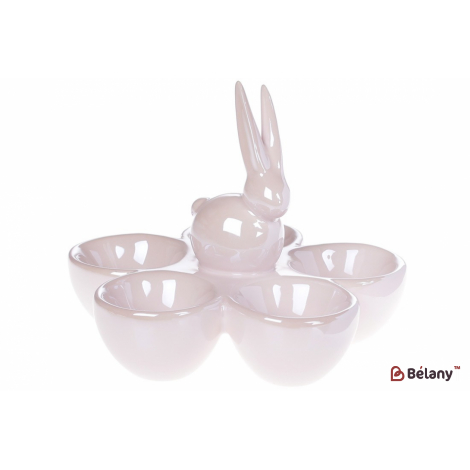 Керамическая подставка для яиц (5 шт) 15 см  "Easter joy" , розовый перламутр