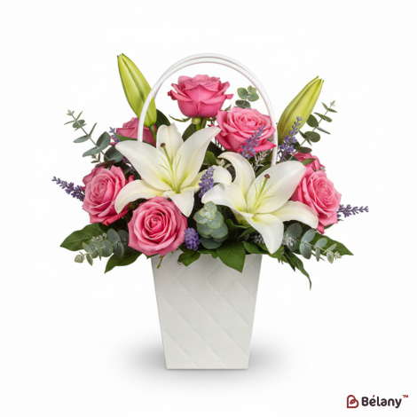 Сумка для цветов "Longtail" белая