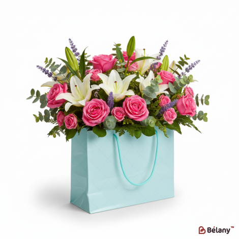 Сумка для цветов "Smooth" голубая