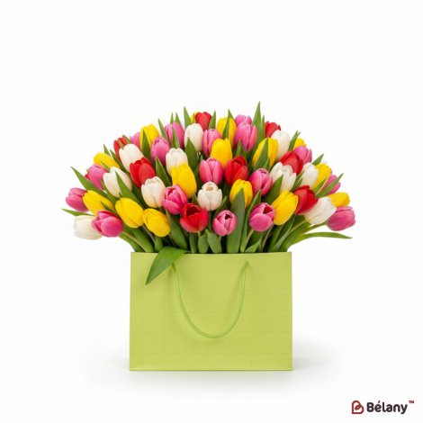 Сумка для цветов "Square" салатовая