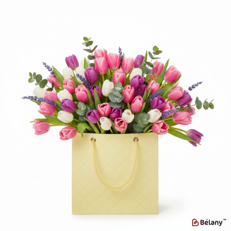 Сумка для цветов "Square" желтая