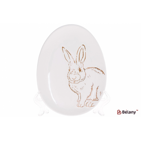 Керамическое блюдо 16.5 см "Golden bunny" ,белый