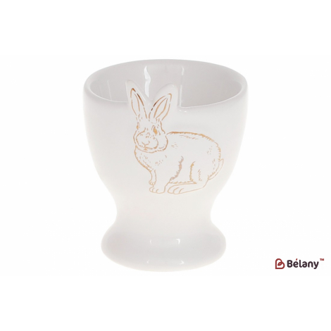 Керамическая подставка под яйцо 6.5 см "Golden bunny" ,белый