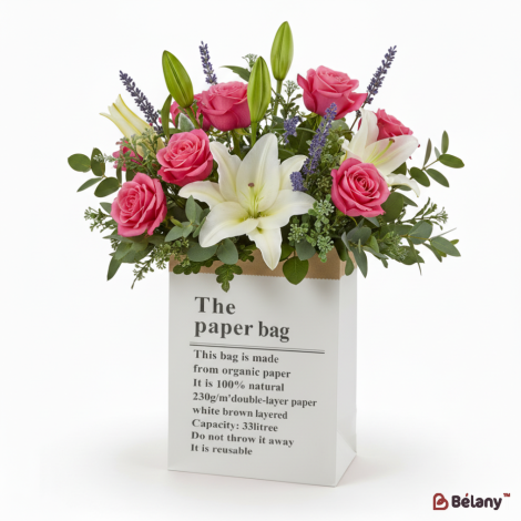 Сумка для цветов "Grace" белая