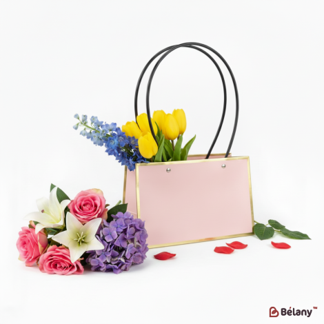 Сумка для цветов "Gold Kant #4" розовая
