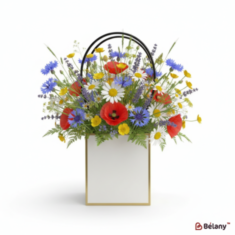 Сумка для цветов "Gold Kant #3" белая