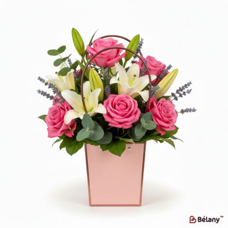 Сумка для цветов "Gold Kant #2" розовая