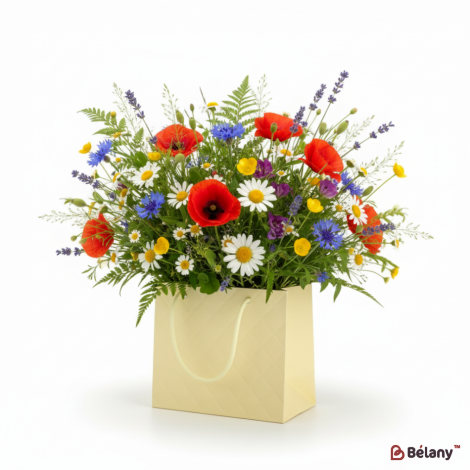 Сумка для цветов "Leather" желтая