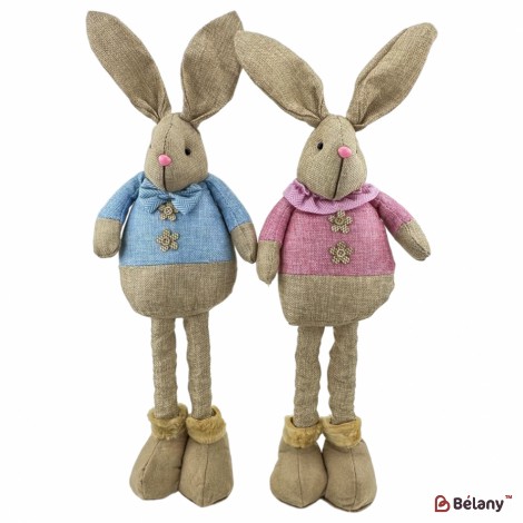 Пасхальные фигуры из мешковины "Easter bunnies" 2 шт.