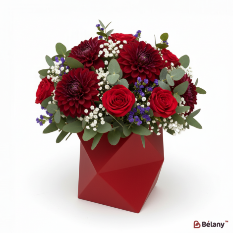 Коробка для цветов "Art" красная