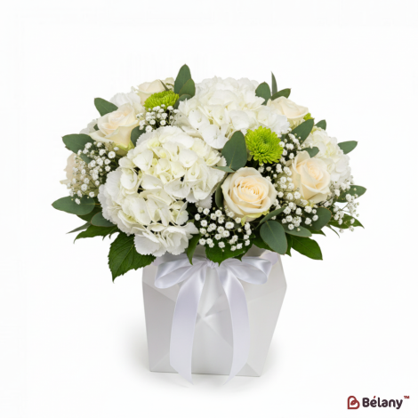 Коробка для цветов "Art" белая