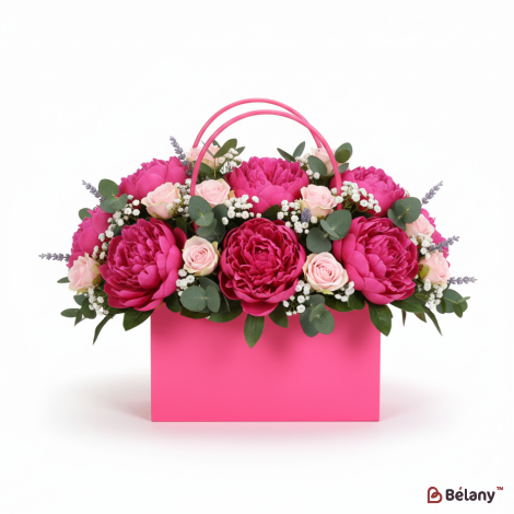 Сумка для цветов "Gentle"  фуксия L