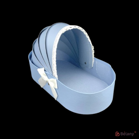 Коробка для цветов "Люлька" голубая с дефектами