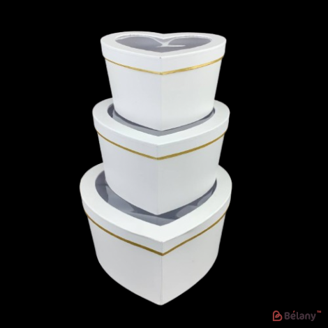 Коробка в форме сердца "Gold edge" белая с дефектами