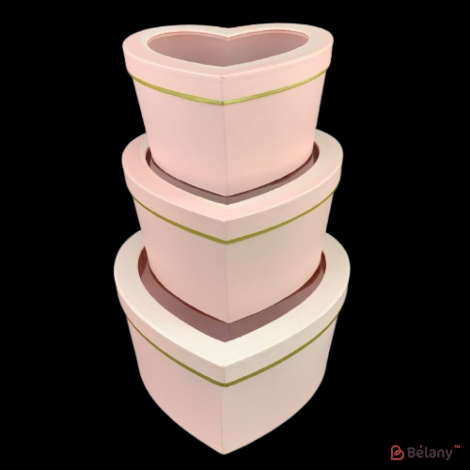 Коробка в форме сердца "Gold edge" розовая с дефектами