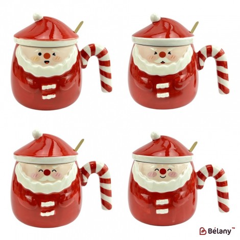 Набор из 4 кружек "Santa" 450мл