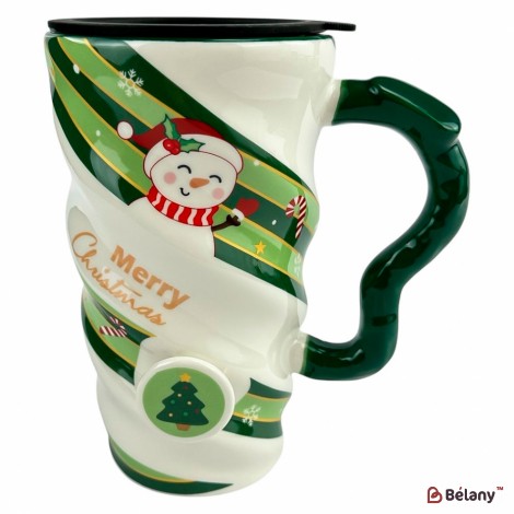 Кружка зеленая "WOW" 500мл