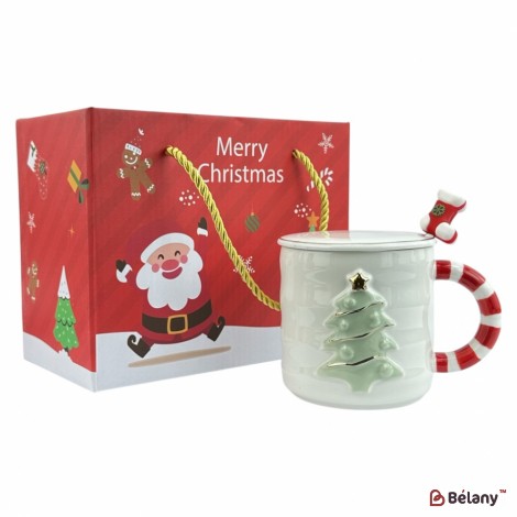 Новорічна чашка у подарунковій упаковці, 420мл, біла