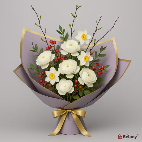 Плотная калька для цветов "Золотой кант" #034