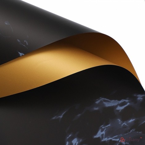 Двостороння калька "marble gold" чорна