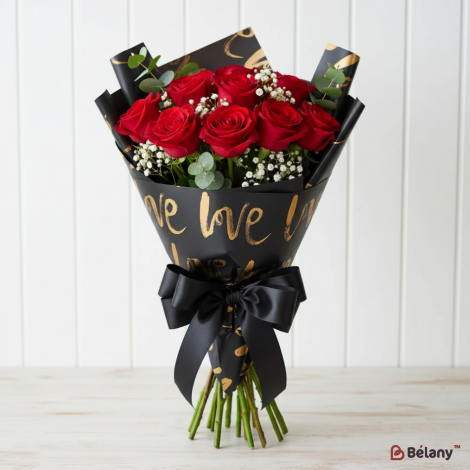 Пленка для цветов "Graffiti hearts" #06