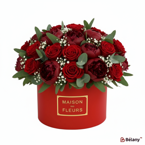 Круглая коробка "Maison Fleurs" красная