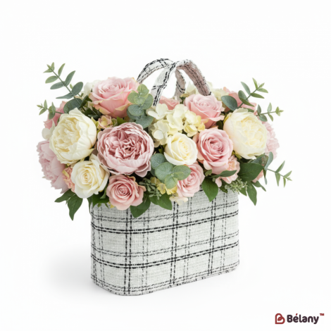 Коробка-сумка "Bonjour" бело-черная