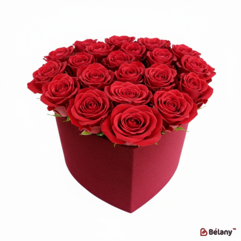 Велюровая коробка в форме сердца "Love Velur" красная