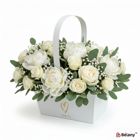 Сумка для цветов "Fairy Tale" белая