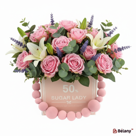 Сумка для цветов "Sugar Lady" розовая