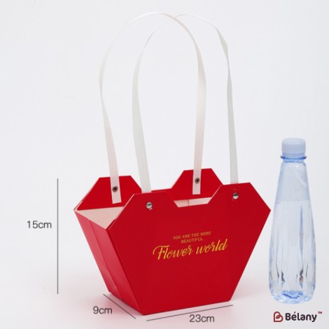 Сумка для цветов "Flower World" красная