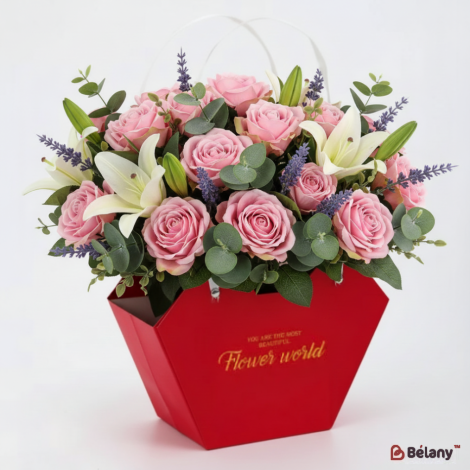 Сумка для цветов "Flower World" красная