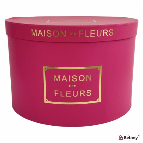 Круглая коробка "Maison Fleurs" малиновая