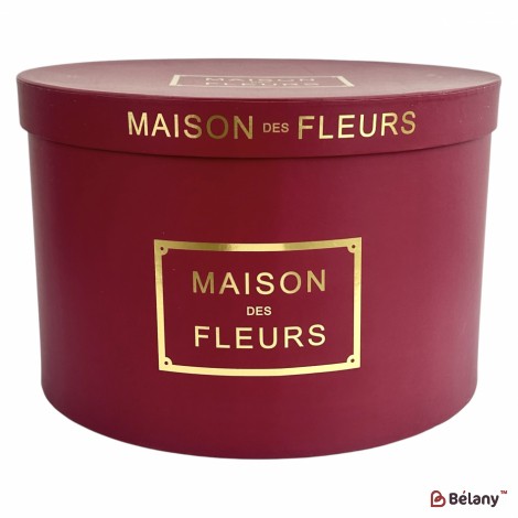 Круглая коробка "Maison Fleurs" бордовая