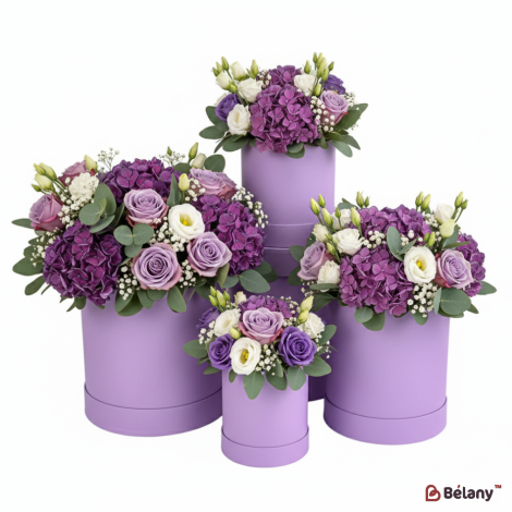 Круглая коробка "Simple color" сиреневая