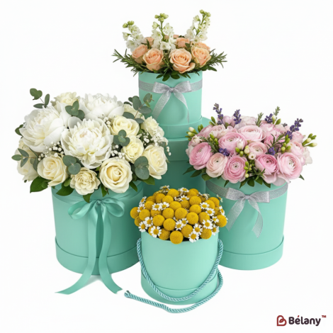 Круглая коробка "Simple color" мятная