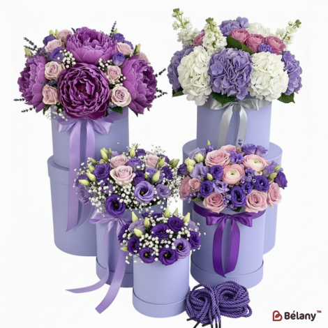 Круглая коробка "Simple color" лиловая