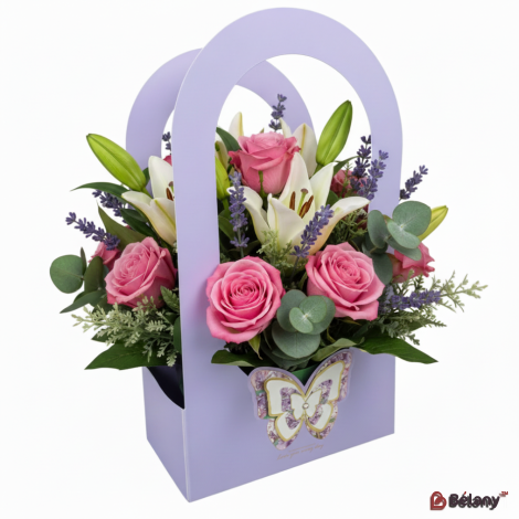 Сумка для цветов "ButterFly" лиловая