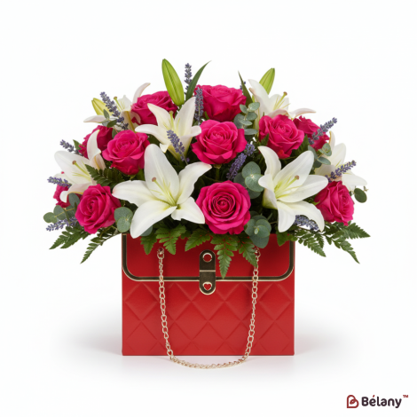 Сумка для цветов "Glamour" красная