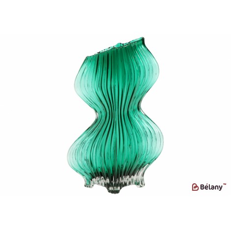 Ваза скляна Emerald Wave, 11*19*28см