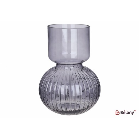 Ваза стеклянная Bottle grey D15*25см, цвет - серо-синий