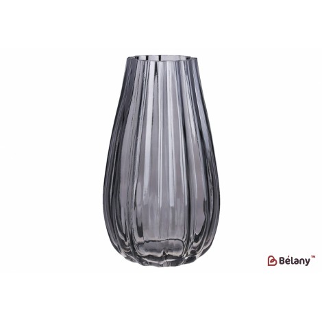 Ваза стеклянная Violla D12.5* 25см, цвет серый