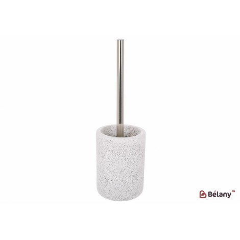 Ершик для унитаза с подставкой, дизайн – белый гранит.