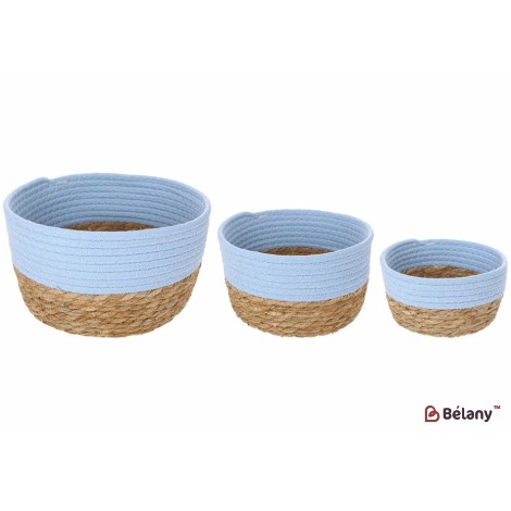 Набор плетеных корзинок (3шт) для хранения, размер: 19*10см, 22.5*12см, 22.5*13.5см