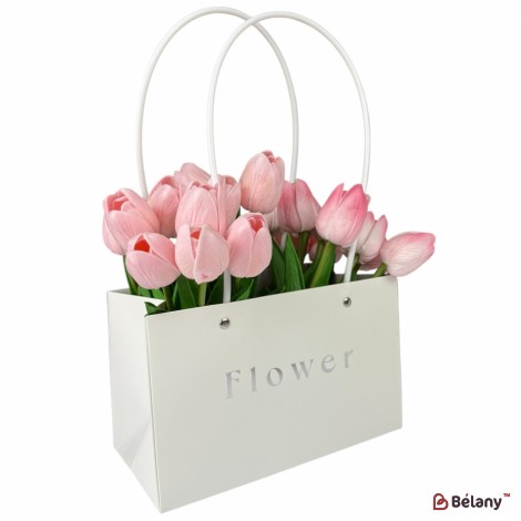 Набір із 10 білих пакетів "Flowers №3" 22x10,5x13,5